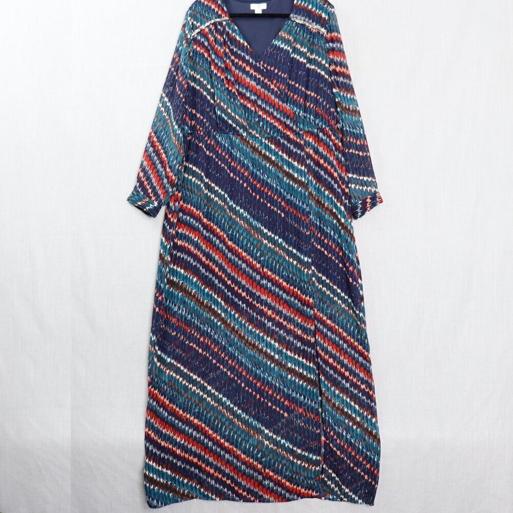 3/$30 Cato Multi-Color Diagonal Stripe Maxi Dress
